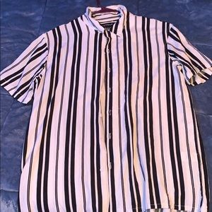 Black and white stripped button up shirt